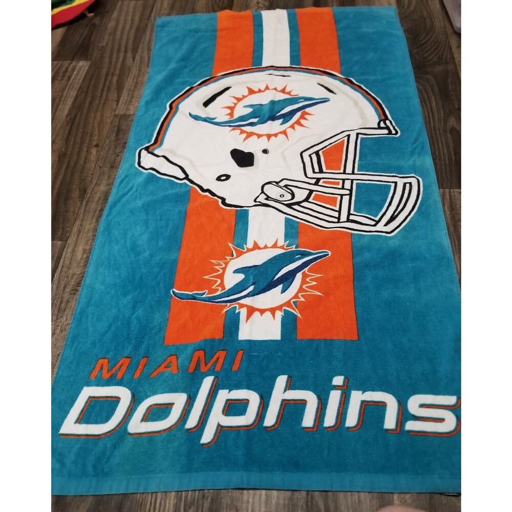 Vintage NFL Miami Dolphins Bath Towel Beach Pool Towel 53x28